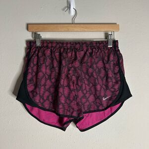 Nike Women's Dri Fit Pink and Black Running Shorts